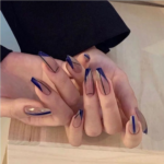 Dark Blue Geometry Press-on Nails